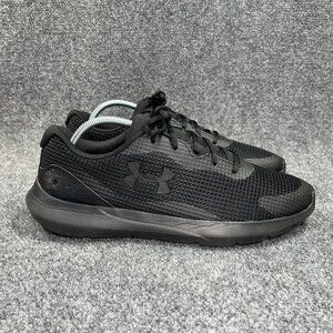 Under Armour Surge 3 Running Shoe Mens 12 Triple Black Athletic Training Sneaker